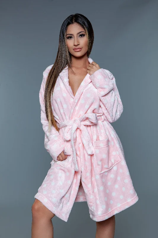 Small/Medium / Pink/White Polka Dot Print